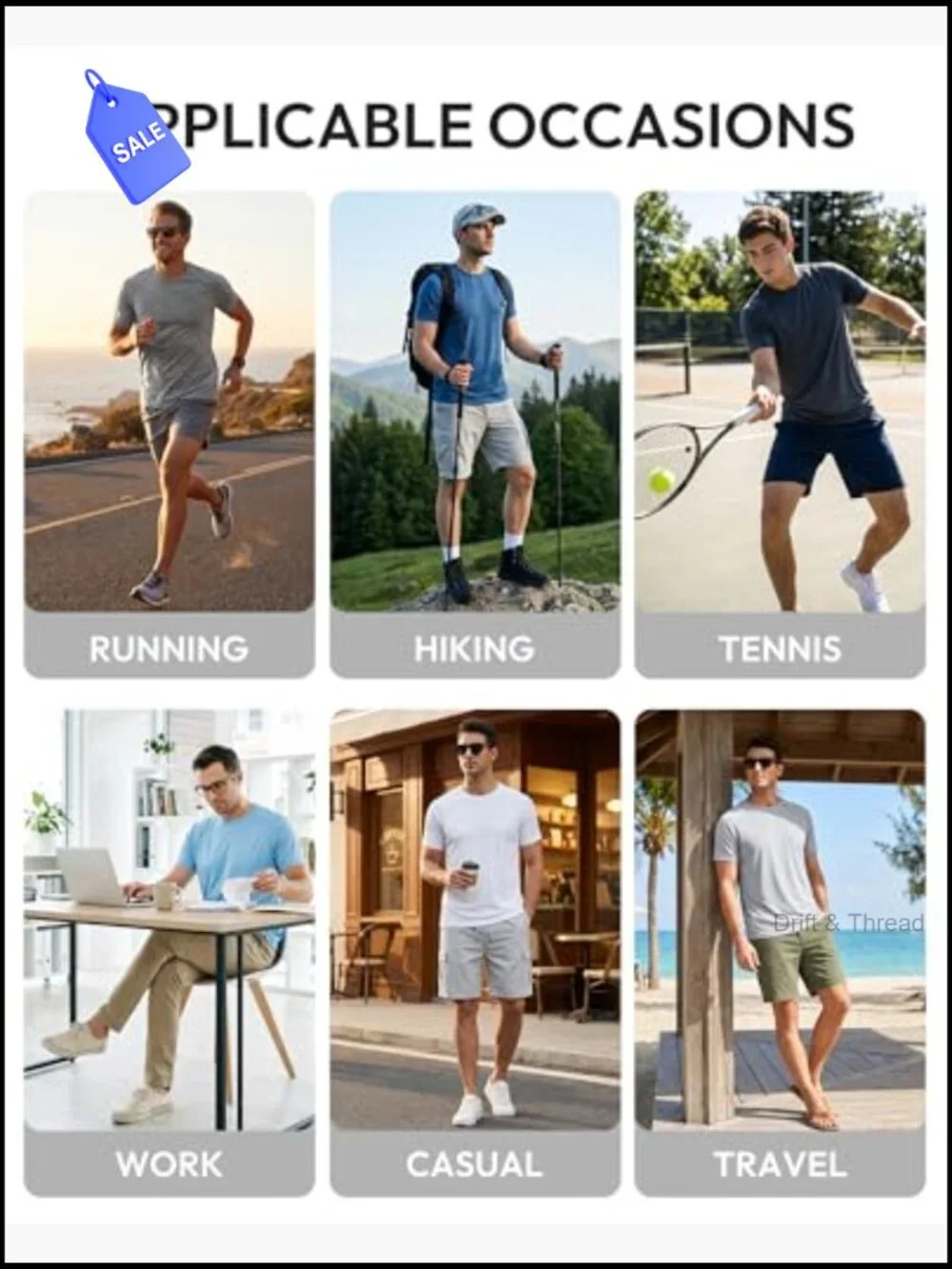 Men's Moisture Wicking Quick Dry Athletic Performance T-Shirt 3-Pack